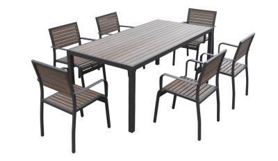 General Used Outdoor Garden Patio Plastic Wood Dining Set Polywood Outdoor Leisure Furniture Outdoor Dining Set