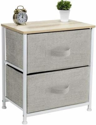 Easy Assembly Nightstand Bedside Furniture with 2 Drawers