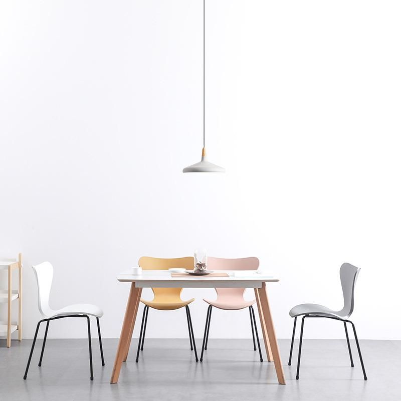 Modern Simple Nordic Chair Ins Light Plastic Strap Iron Leg Dining Chair