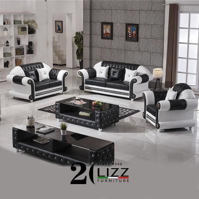 Modern Living Room Furniture European Style Chesterfield Leather Sofa