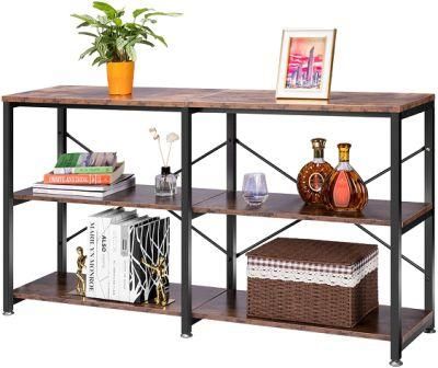 Industrial Console Table for Entryway Hallway Table with 3-Tier Shelves