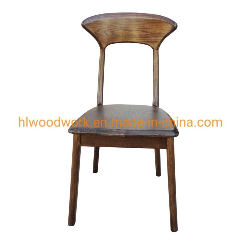 Antique Wooden Dining Chair Home Hotel Resteraunt Chair Axe Back Chair Ash Wood Walnut Color Solod Wood Chair Wholesale Modern Design Cheap Hot Sale