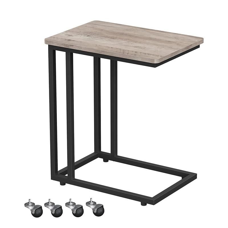 Home Furniture Modern Metal Rusticantique Wood C Shaped Bed Sofa End Side Table