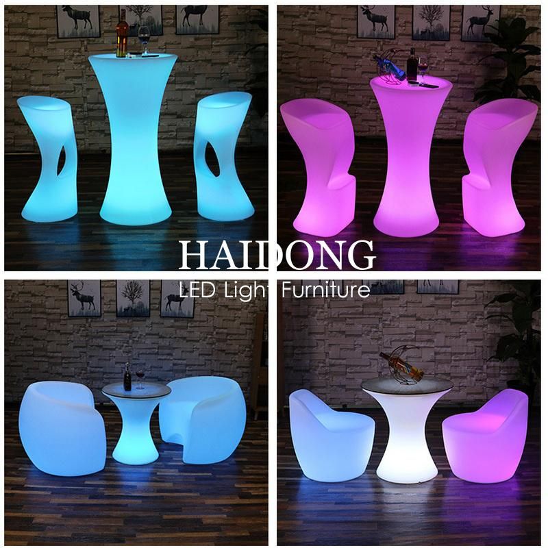 Fashion LED Cocktail Table Sofa Bar Chair Furniture for Outdoor Party Nightclub