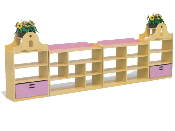 Preschool Children Wooden Toy Shelf Kindergarten Kids Furniture