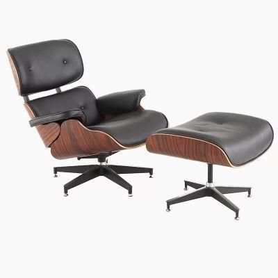 Luxury Geninue Leather Leisure Chair Couch Lobby Chair with Ottoman