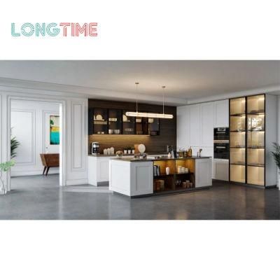 Excellent Acrylic Melamine MDF Kitchen Cabinets Luxury Assemble Wood Cabinets Solid Simple Design Wall Hanging Kitchen Cabinet