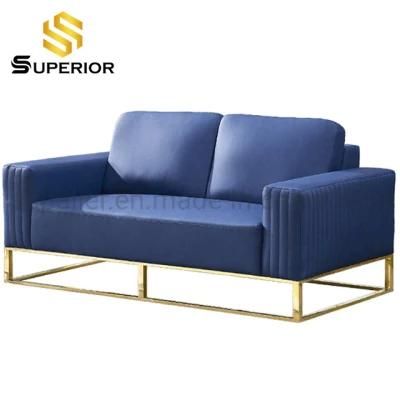Cheap Modern blue Genuine Leather 3 Seater Sofa
