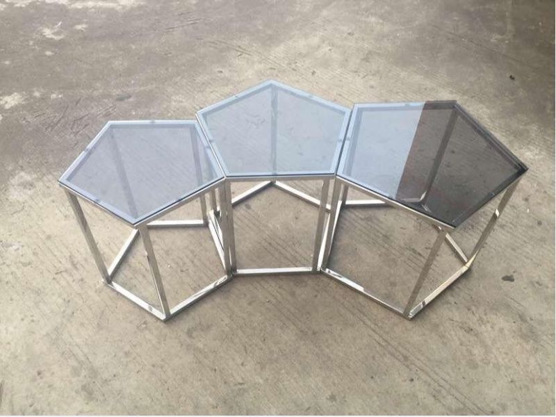 Round Folding Coffee Table with Tempered Glass Top for Home Restaurant Furniture