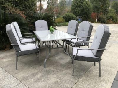 Steel Wicker Chair Table Set Modern Garden Restaurant Outdoor Patio Dining Furniture Set