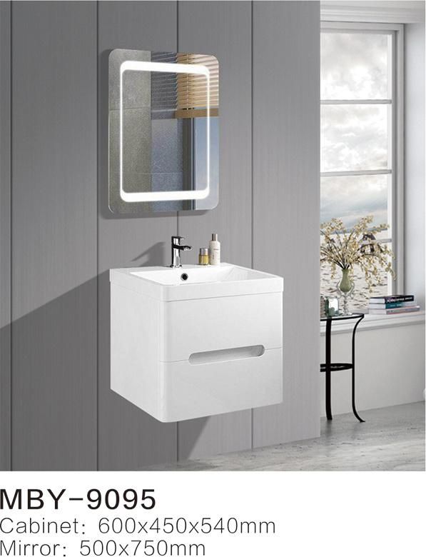 New Design Floor Standing Round Mirror Handless Modern Vanity Bathroom Cabinet