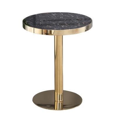 Nordic Style Coffee Table Living Room Sofa MDF Surface Chromed Golden Steel Frame Coffee Table