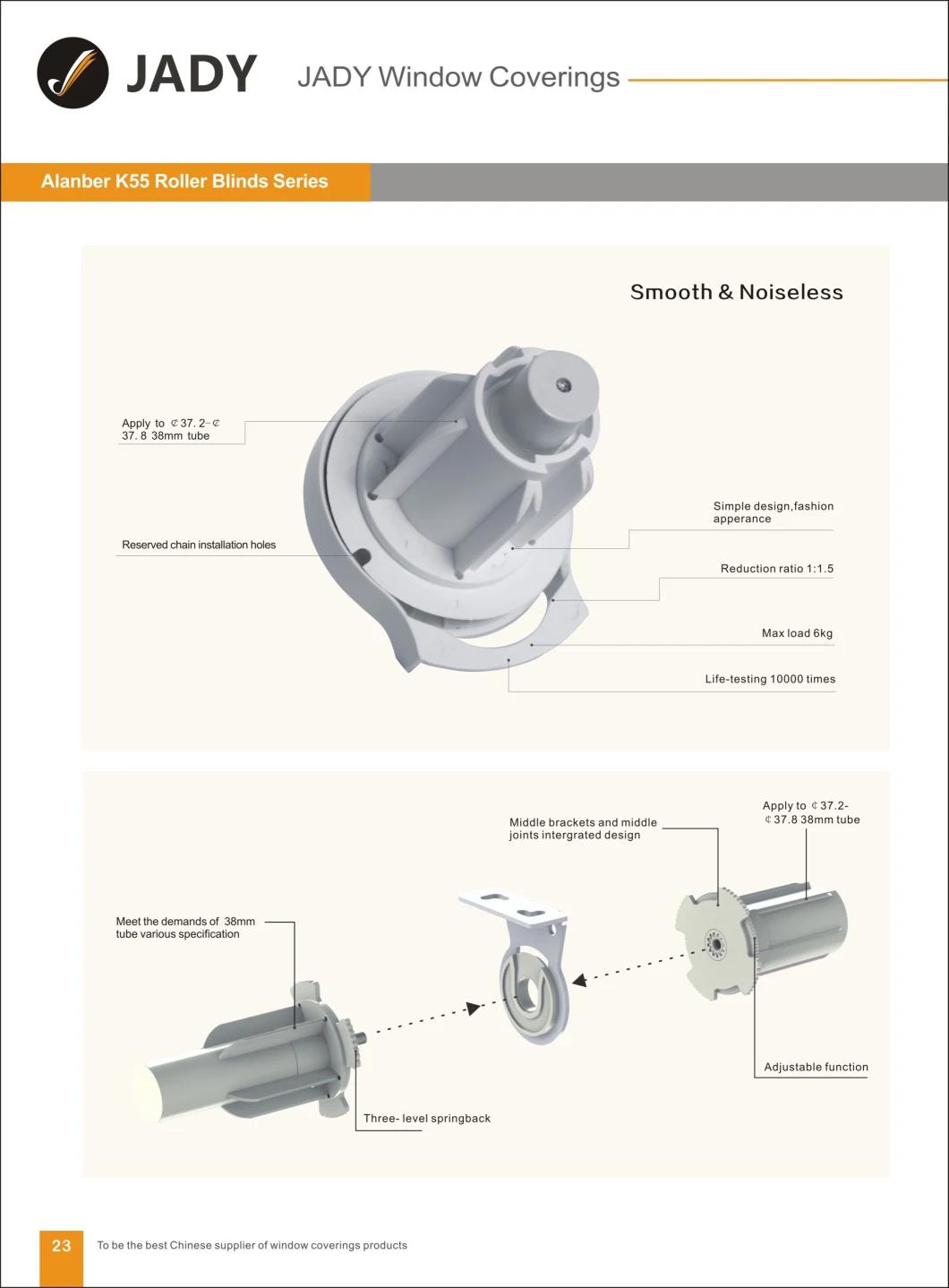 K55-28mm Rotatable Without Deceleration Clutch Roller Blinds Components, for Window Blinds