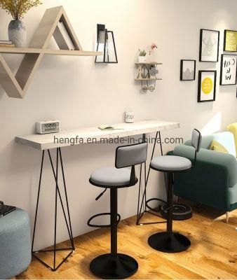 Contemporary Cafe Furniture Metal Base High Stool Bar Chairs