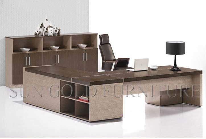 Modern Design Wooden Manager Boss Office Furniture Cheap Popular L Shape Office Desk with Cabinet