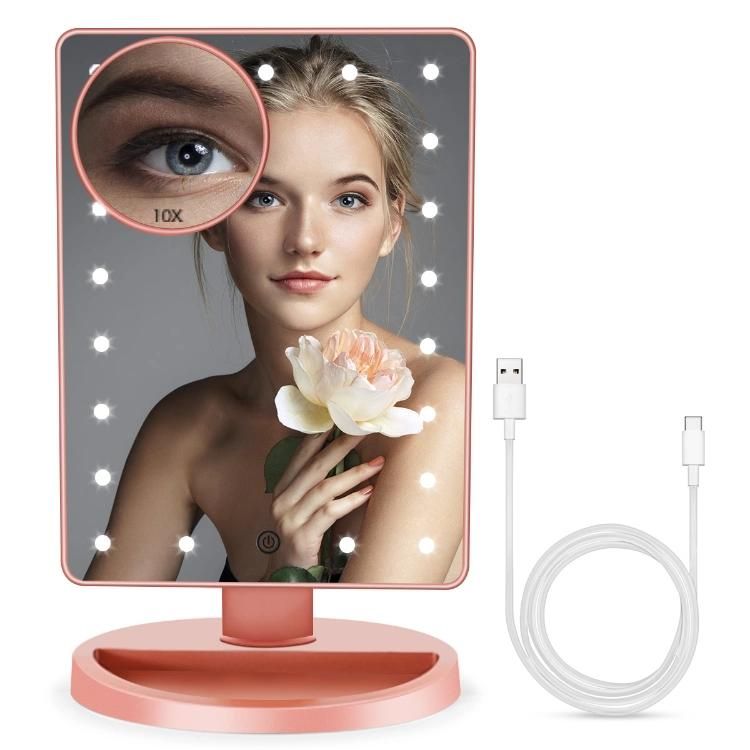 Lighted Makeup Desktop 21PCS LED Mirror with 10X Magnifying Mirror