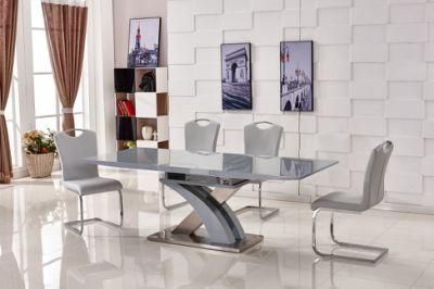 Modern Home Living Room Dining Furniture Extendable MDF Gloss Table Top Dining Table with MDF Frame
