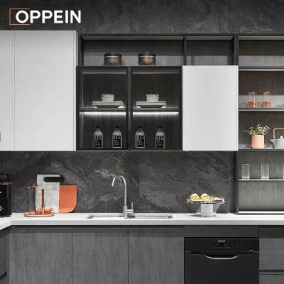 Factory Direct Cheap PVC Vinyl Wrap Wooden Grain Modern Style Kitchen Cabinets