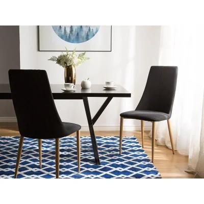 High Quality Color Optional Fabric High Back Wooden Legs Dining Chair