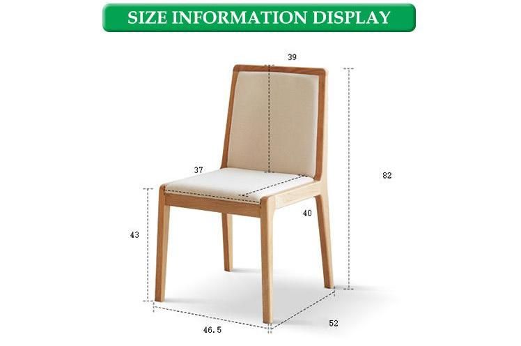 Furniture Modern Furniture Chair Home Furniture Living Room Furniture High Quality Nordic White Color Upholstered Solid Wood Hotel Dining Chair with No Arm