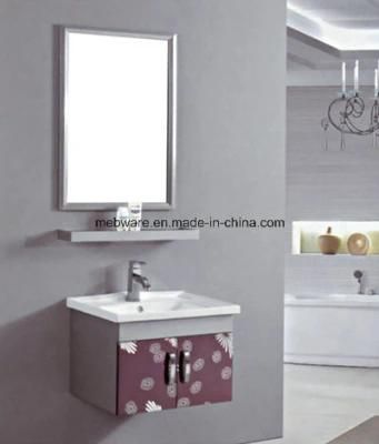 Small Style Stainless Steel Bathroom Cabinet with Mirror and Basin