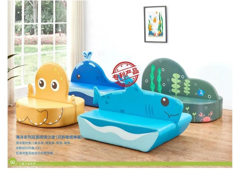 Children Playground Furniture, Day Care Center Sofa, Kids Fabric Sofa, Baby Sofa for Preschool and Kindergarten, Home Furniture and Living Room Baby Sofa