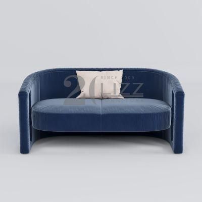 Leisure European Simple Design Velvet Couch Living Room Furniture Modern Fabric 2 Seater Sofa