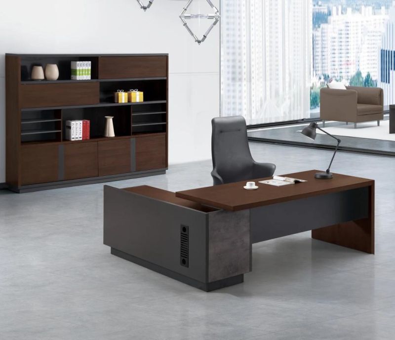 Wholesale MDF Wooden L Shape Modern Office Furniture Manager Desk