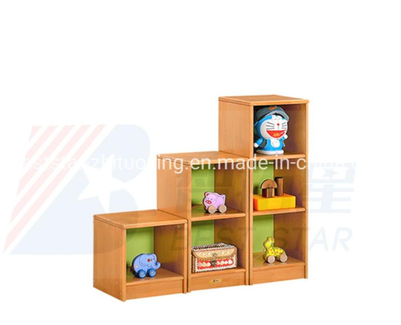 Kids Toy Storage Cabinet, Nursery School, Preschool and Kindergarten, Play Furniture Wood Cabinet, Room Combination Rack, Day Care Furniture Stair Cabinet
