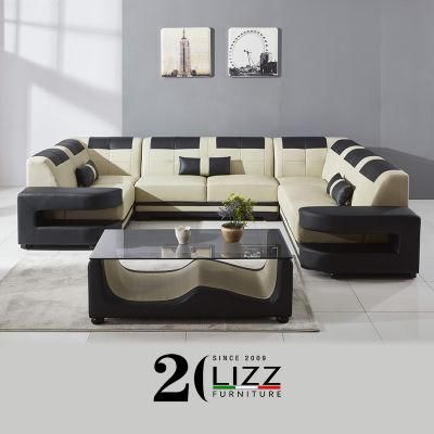 U Shape Europe Modern Leather Sectional Sofa