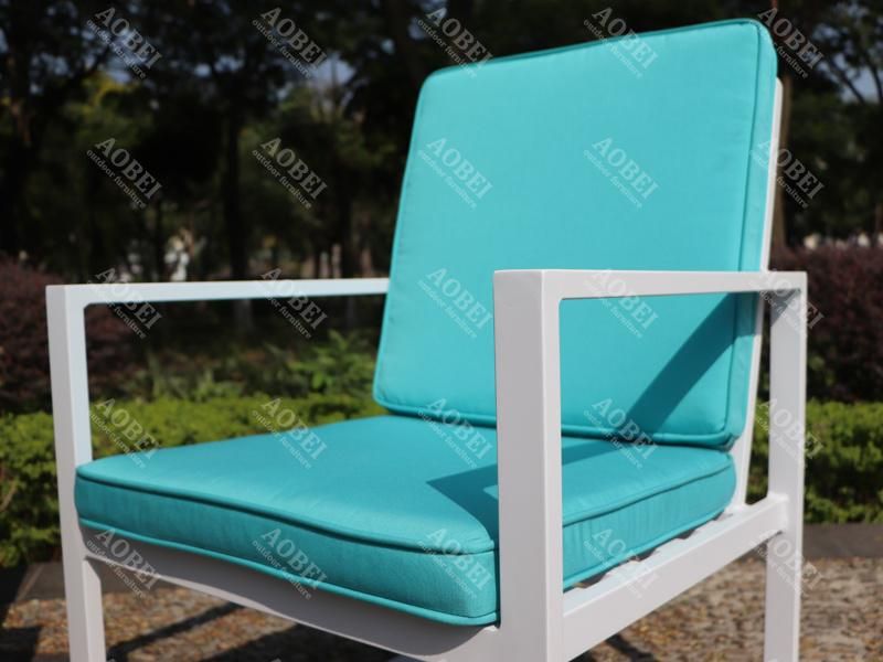 Modern Outdoor Garden Patio Hotel Resort Restaurant Home Villa Aluminum Dining Chair Table Furniture Set