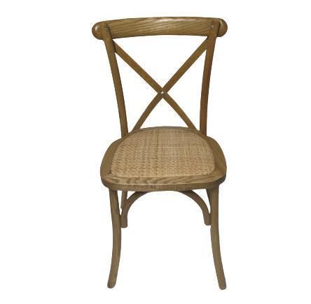 Stackable Rattan Seat Cross Back Chair for Wedding Event