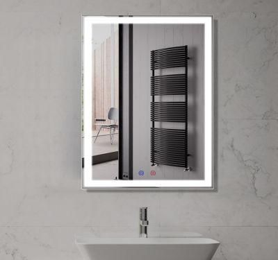 Smart Hotel Bathroom LED Wall Mirror with Touch Sensor and Antifog