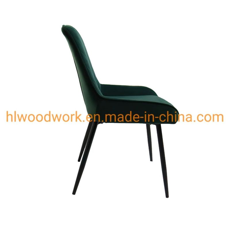 Modern Style Velvet Cushion Home Furniture Nordic Denmark Mark Polish Style Dining Chair Hotel Metal Restaurant Dining Banquet Event Chair