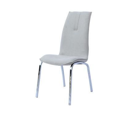 Modern Simple Office Home Outdoor Furniture Cloth Velvet Chromed Steel Dining Chair for Bedroom