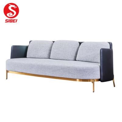Customized Modern Furniture Hotel Bedroom Home Living Room Luxury Metal Frame Plywood Sofa