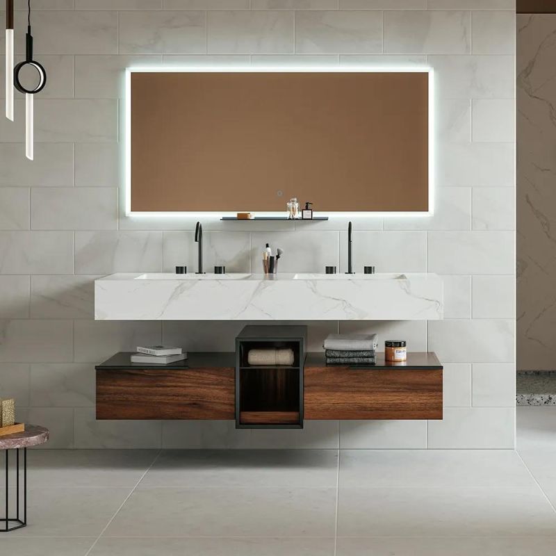 35" Floating Bathroom Vanity with Single Sink Wall Mounted Cabinet