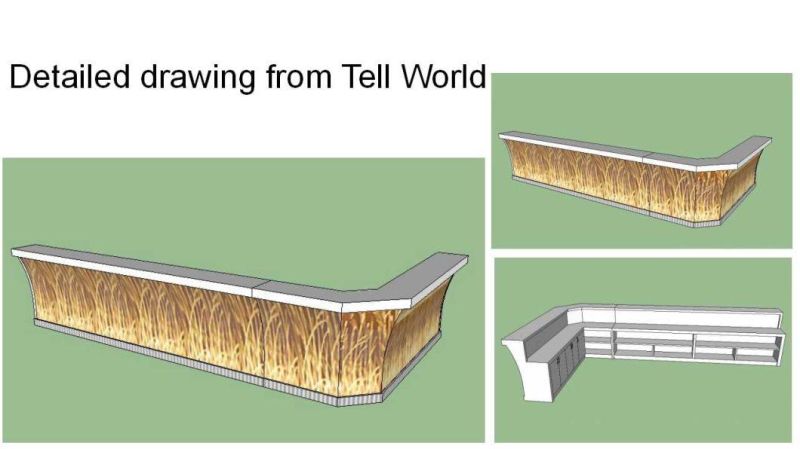 Translucent Panel with LED Lighting Commercial Bar Counter for Sale