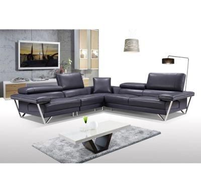 Corner Leather Sofa Set Modern Stainless Steel Sofa Set with Coffee Table Violino Leather Sofa