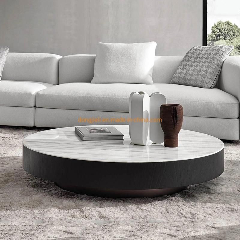 Coffee Table with Imported Smoked Wood Veneer, Stainless Steel Grey Titanium and Natural Jazz White