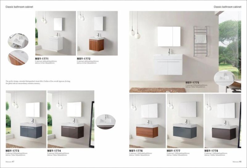 Waterproof Wall-Mounted Modern MDF Bathroom Cabinet Fashion Sanitary Ware