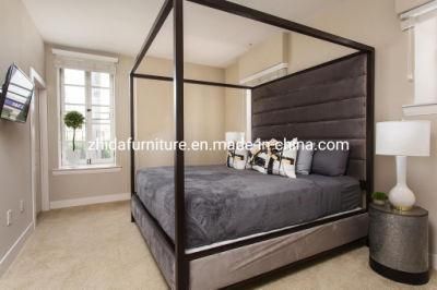 Modern Chinese Style Solid Wood Bed Frame Hotel Bedroom Furniture Set