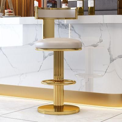Modern Nordic Light Luxury Cocktail Counter High Bar Stool Chair Stainless Steel Bar Chair