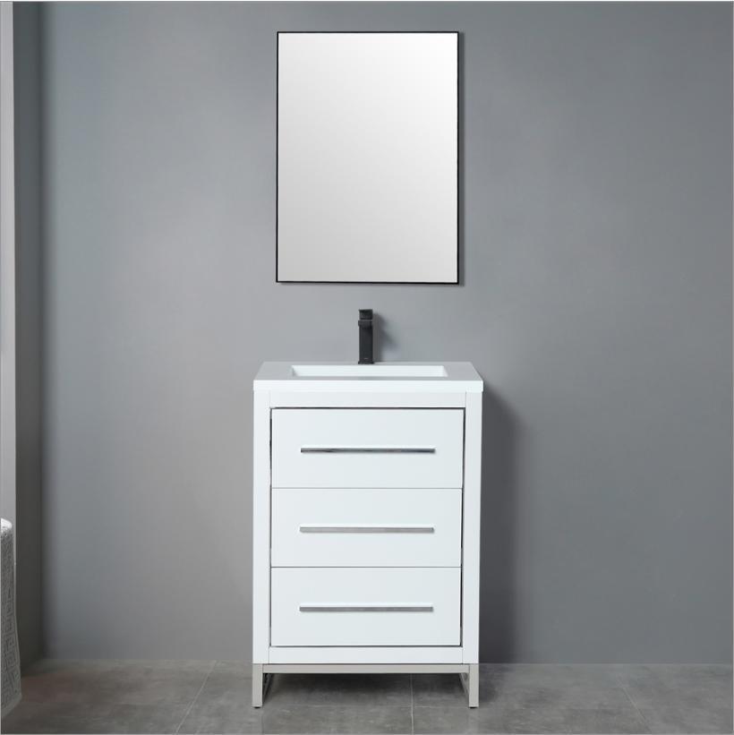 Luxury Wooden Bathroom Vanity Simple with Ceramics Basin