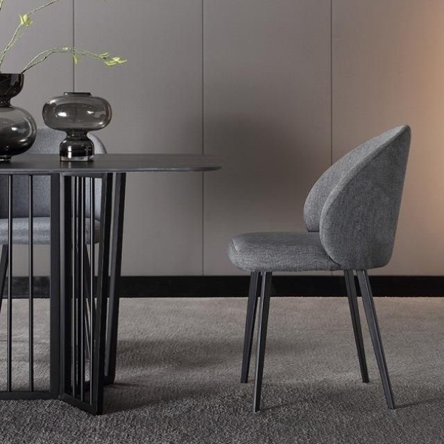 Modern Home Furniture Set Iron Base Kitchen Leather Dining Chairs