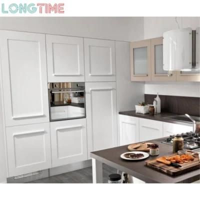 Customized Modern Style Full Sets Kitchen Cabinetry White High Gloss Lacquer Flat Panel Wooden Kitchen Cabinet Design