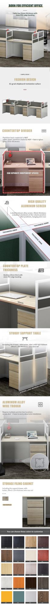 Cheap 4 Seats Open Modern White Office Workstation Partition