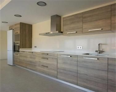Minimalist Custom Large Storage Durable Freestanding Flat Laminate Kitchen Cabinet