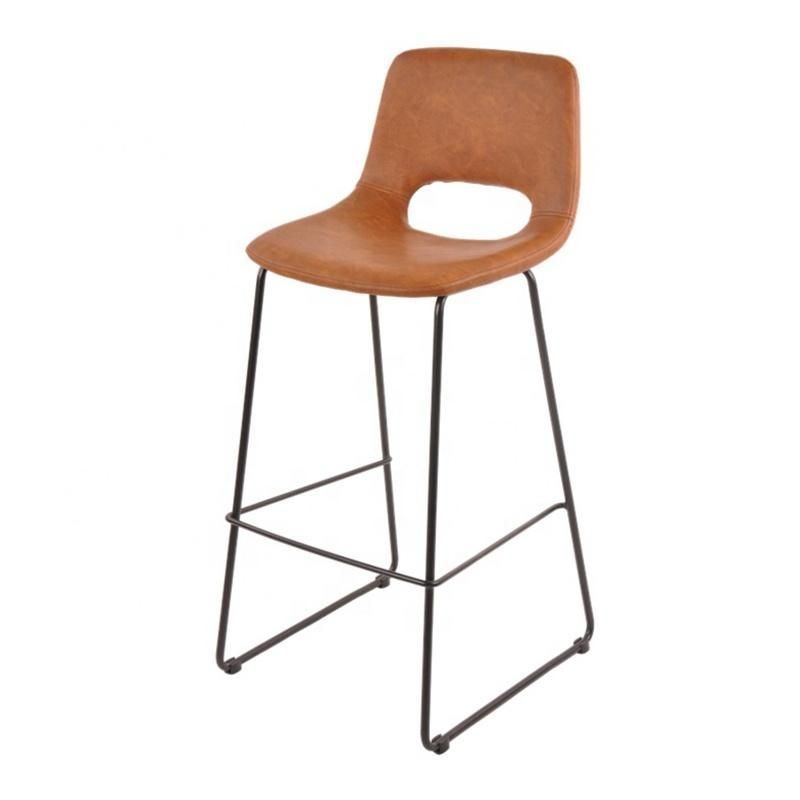 Breakfast Kitchen Adjustable Swivel Height PU Leather Bar Stool with Elegant Footrest Bar Chair