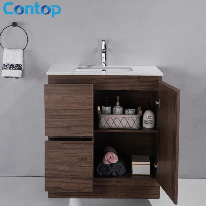 Floor Mounted Modern Solid Wood Cabinet Wholesale Wooden Bathroom Vanity